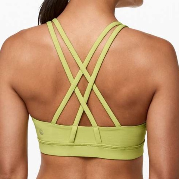 Lululemon Energy Bra Wasabi chartreuse sports criss cross strappy size 2 pear - Picture 1 of 7